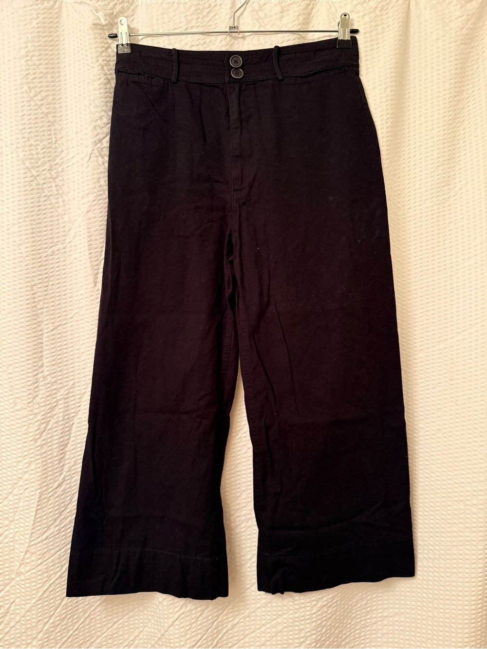 Apiece Apart Crop Classic Merida Pant Sz 6 Black Cotton Pants Casual Chic